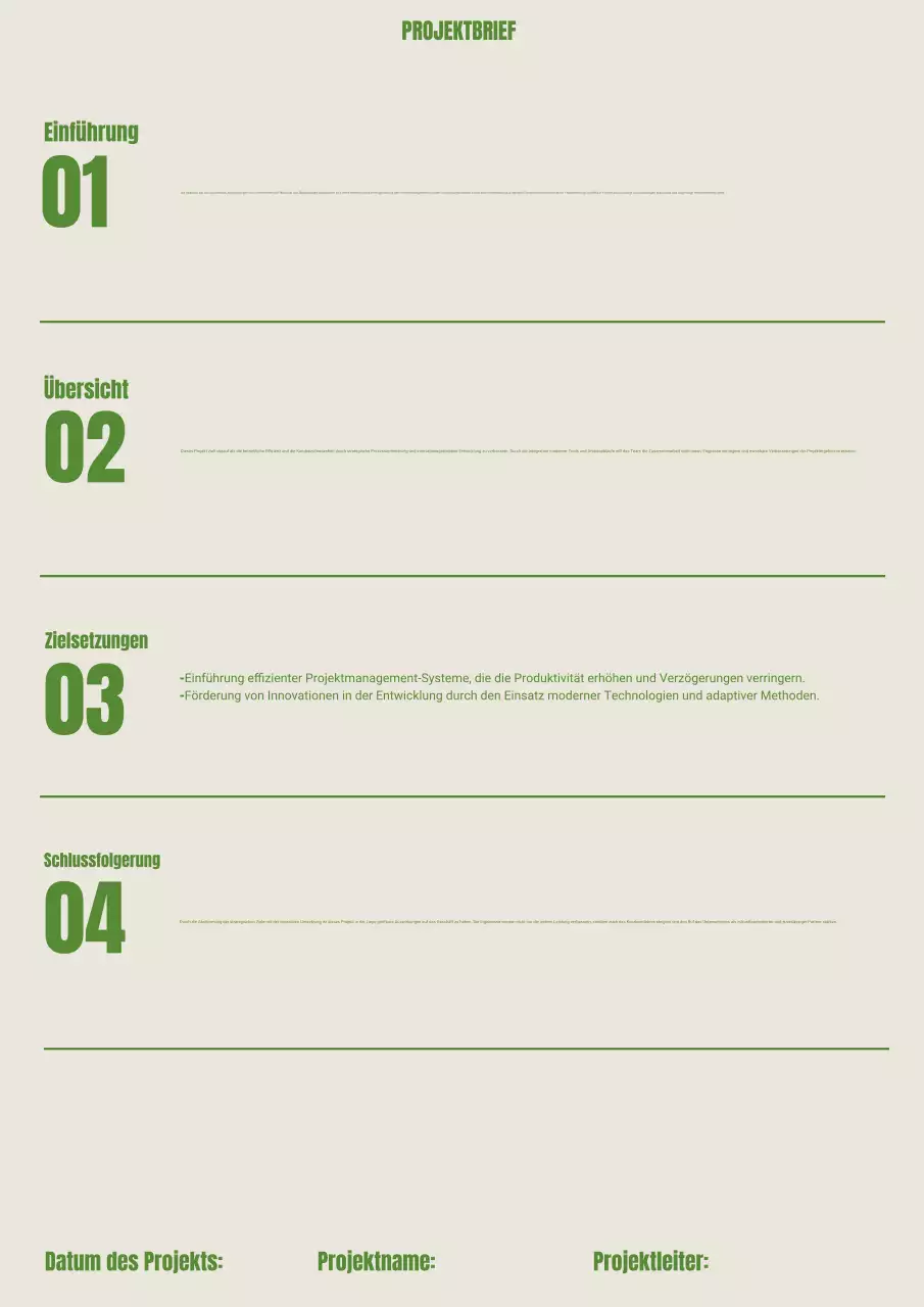 Green Modern Projektdokument