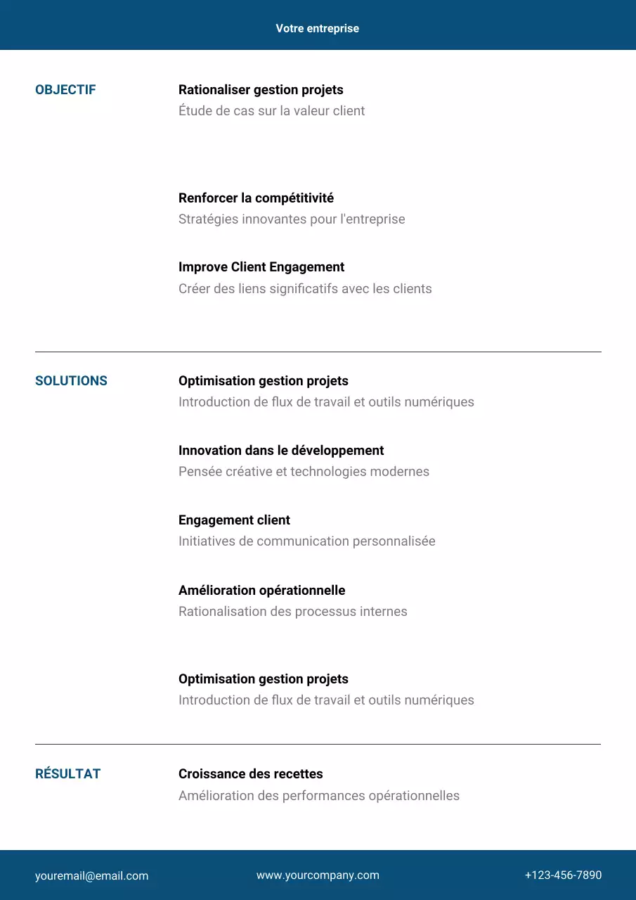 Étude de cas professionnelle bleue
