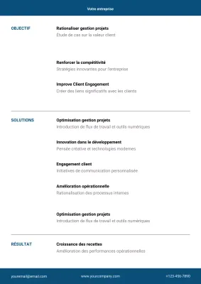 Étude de cas professionnelle bleue