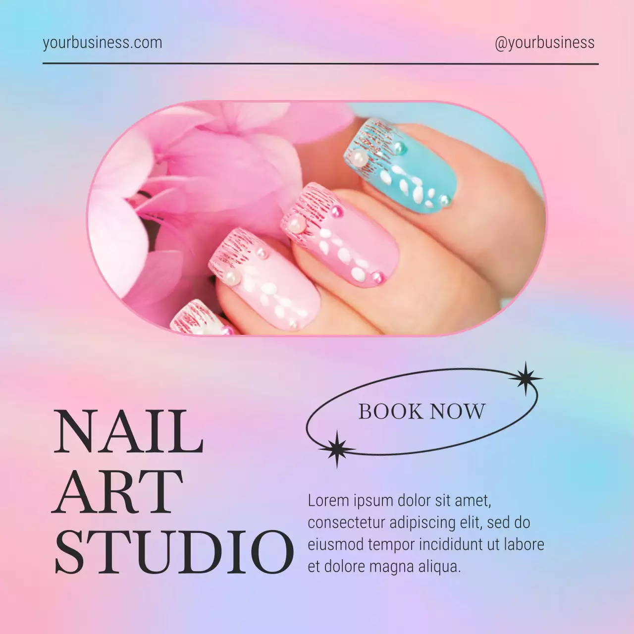 Pink Elegant Nail Promotion Social Media Post