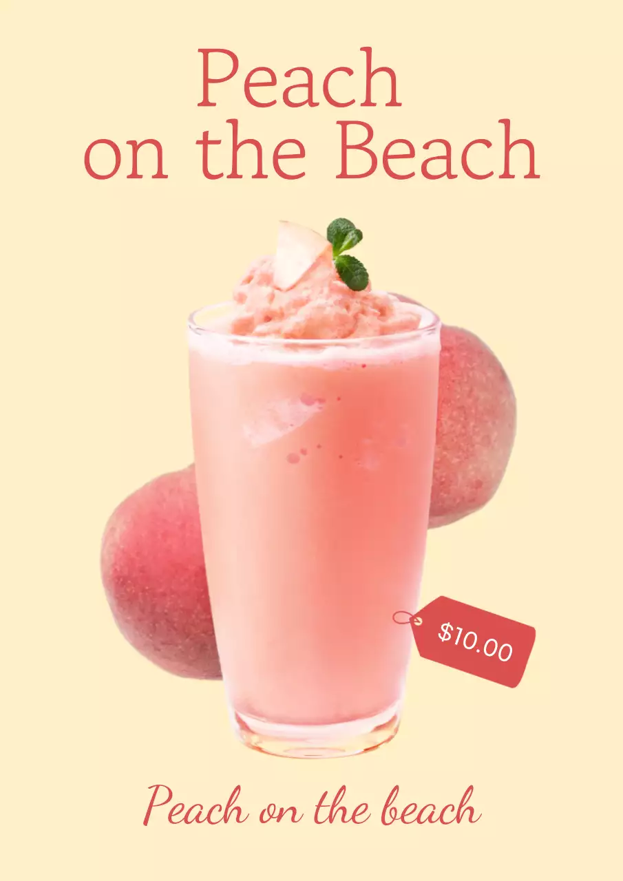 Peach Simple Smoothie Promotion Poster