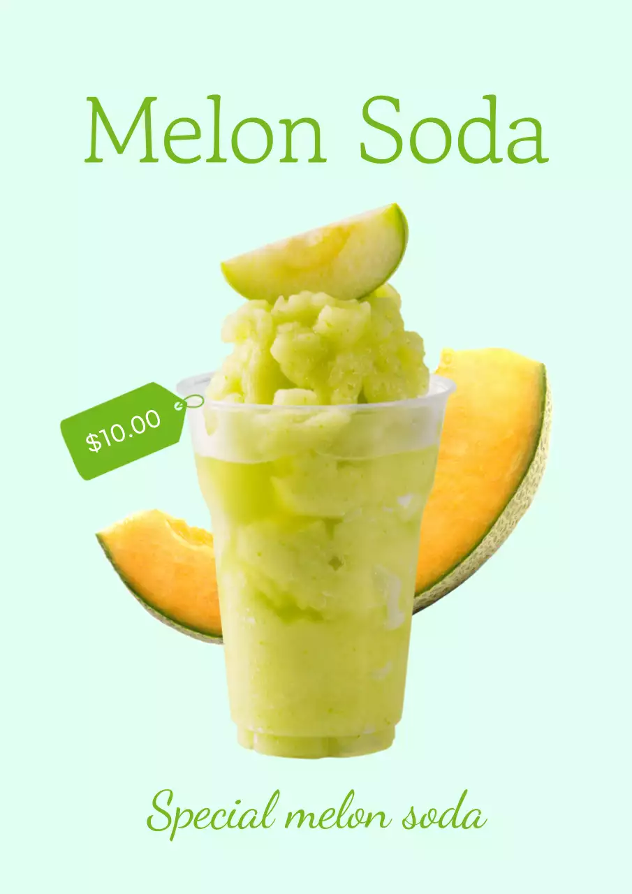 Green Trendy Soda Promotion Poster