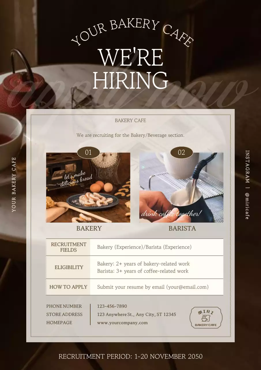 Beige Elegant Hiring Announcement Poster