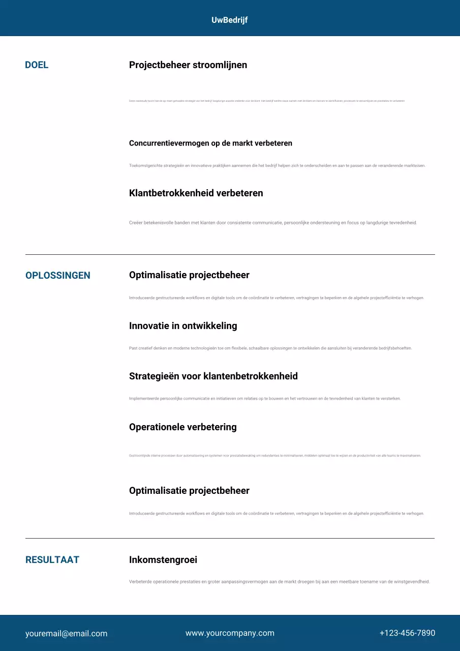 blauwe professionele business case study