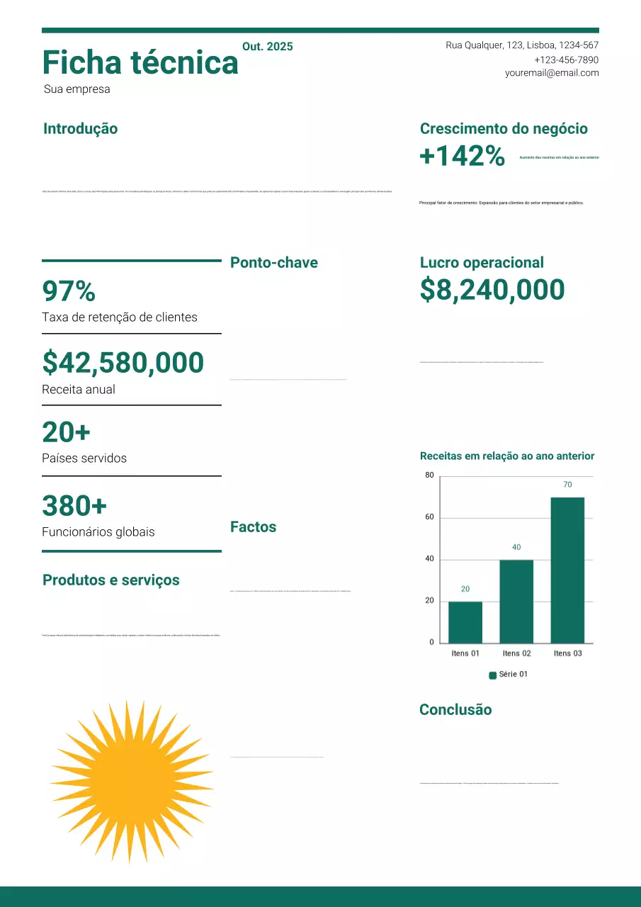 relatório de negócios modernos e verdes