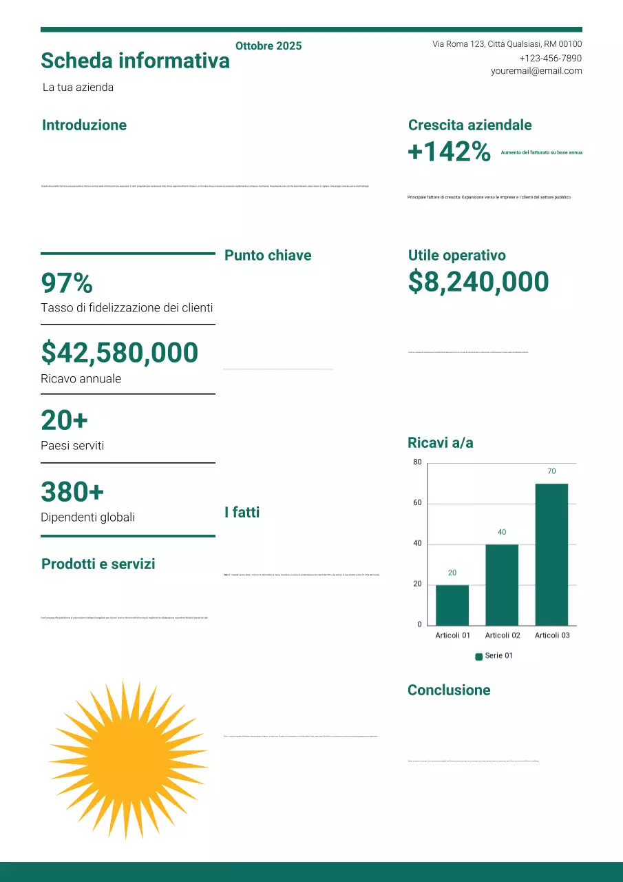 rapporto aziendale moderno e verde