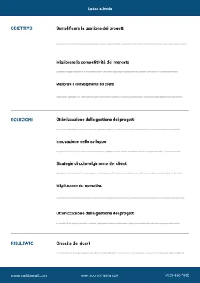 caso di studio aziendale professionale blu