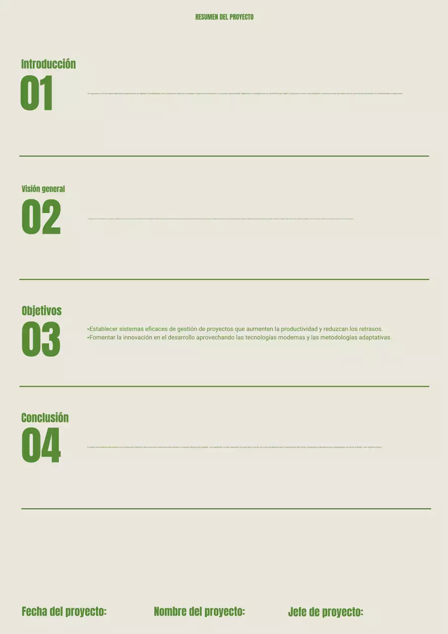 Documento del proyecto Green Modern