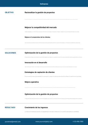 Estudio de caso empresarial profesional azul