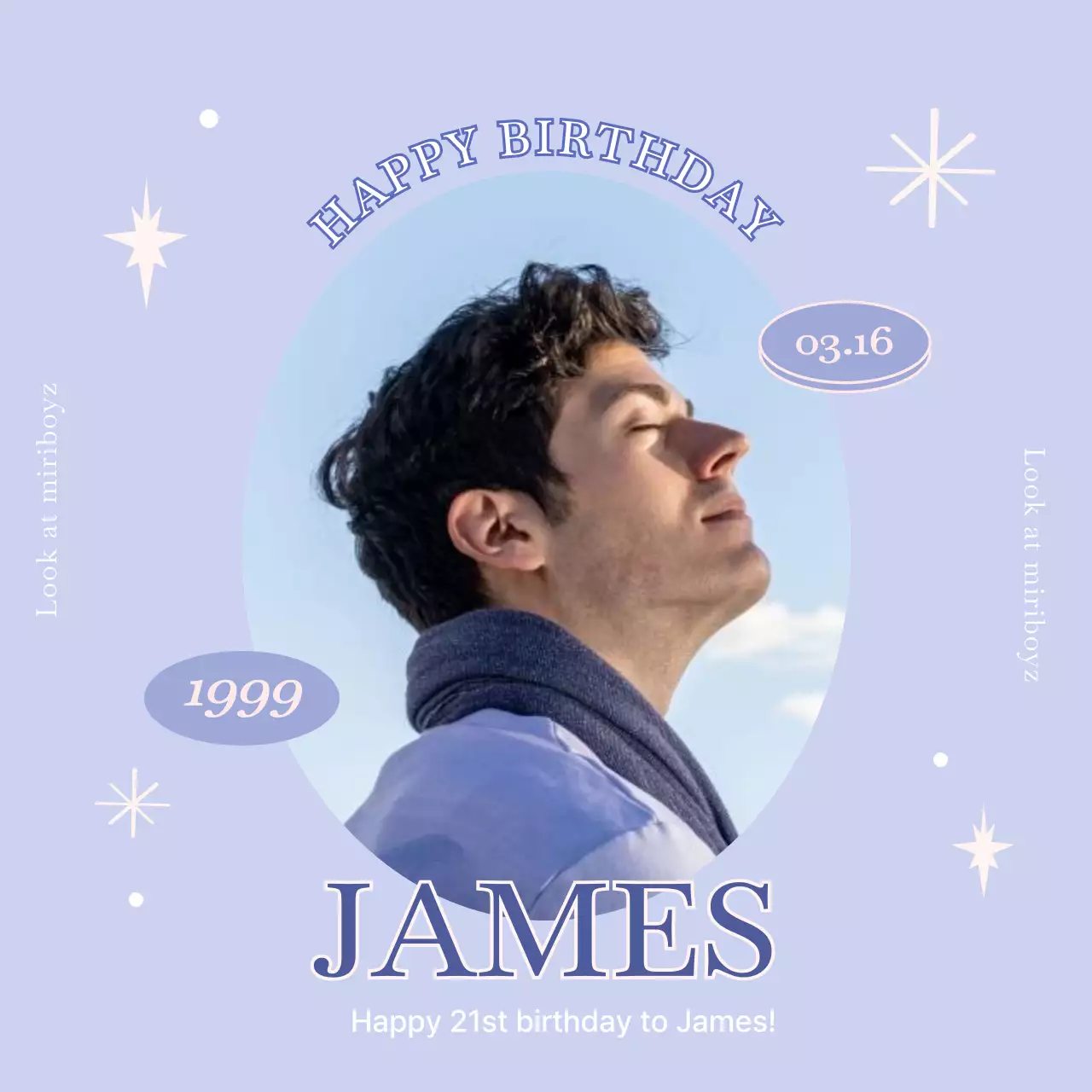 Lavender Simple Birthday Card Social Media Post