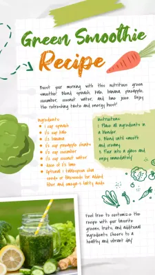 Green Simple Smoothie Recipe Instagram Post