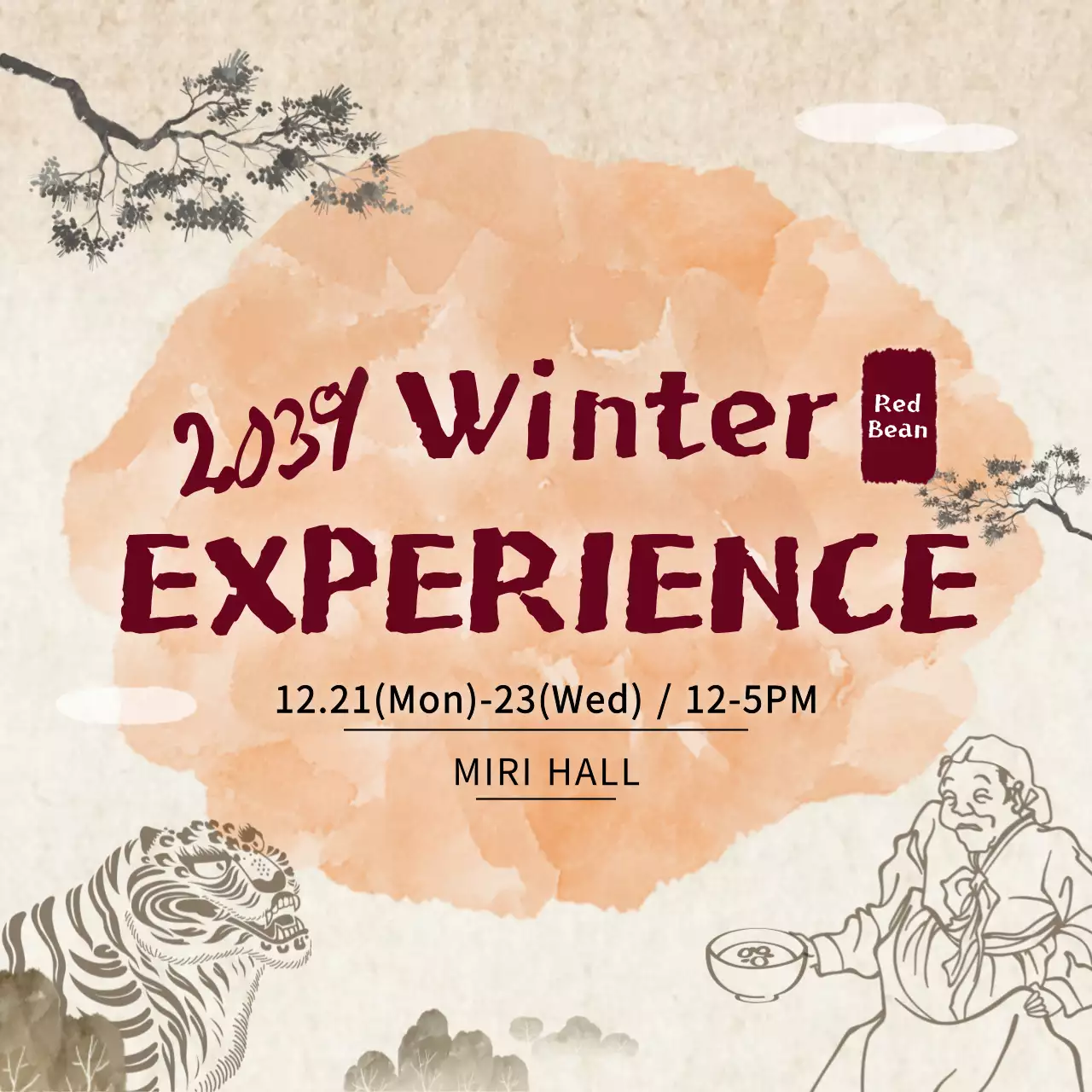 Beige Traditional Winter Event Announcement Instagram Post