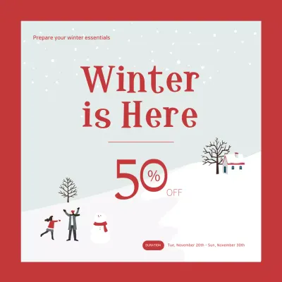 Red Minimal Winter Promotion Instagram Post