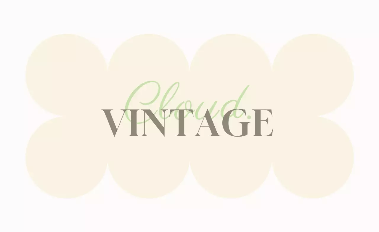 따뜻한 여러색의 텍스트와 원형으로 이루어진 빈티지 쇼핑몰 홍보