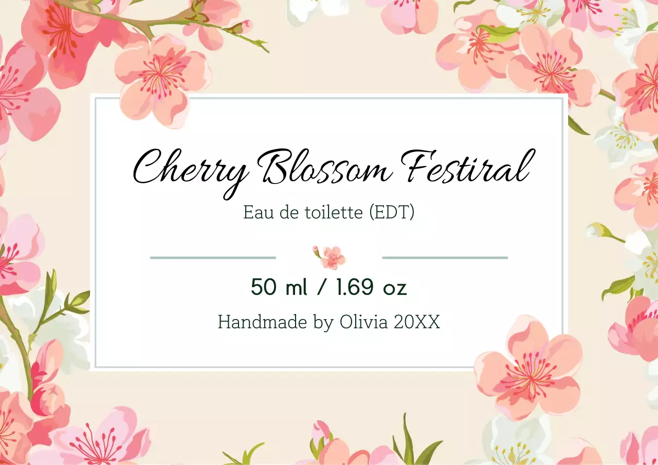 Pink Floral Perfume Label Poster