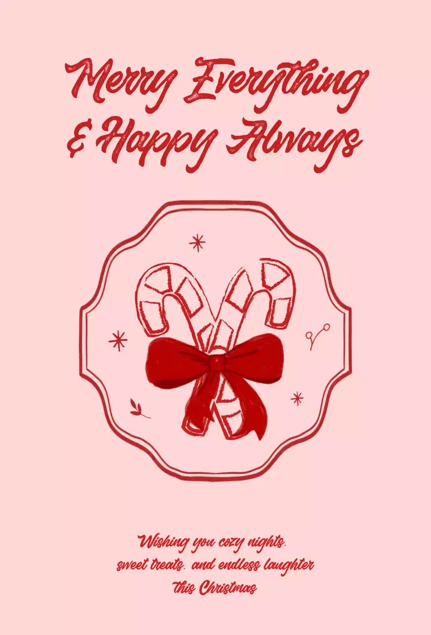 핑크 아기자기한 크리스마스 카드