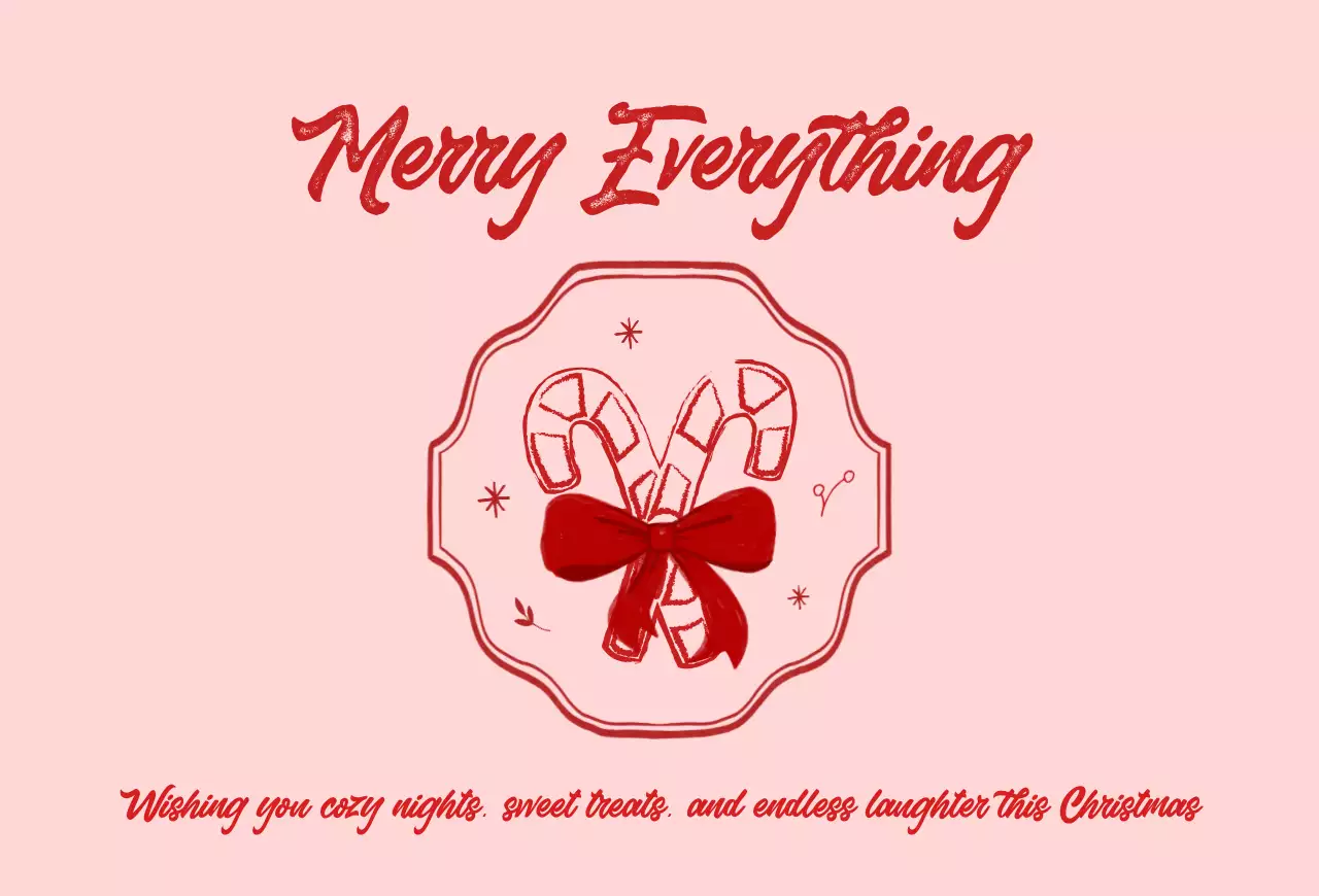 핑크 아기자기한 크리스마스 카드