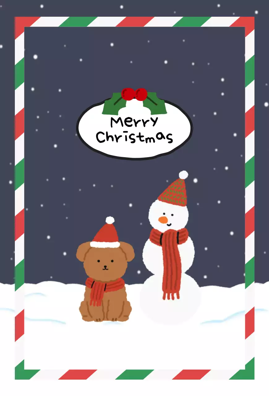 네이비 아기자기한 크리스마스 엽서