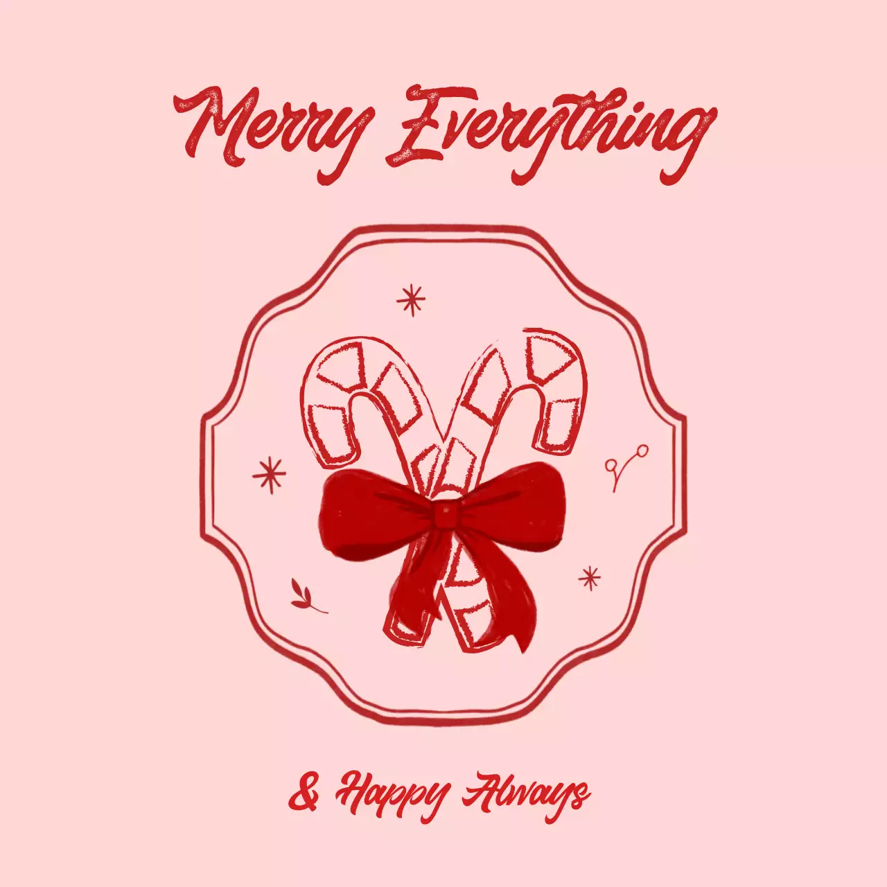 핑크 아기자기한 크리스마스 카드