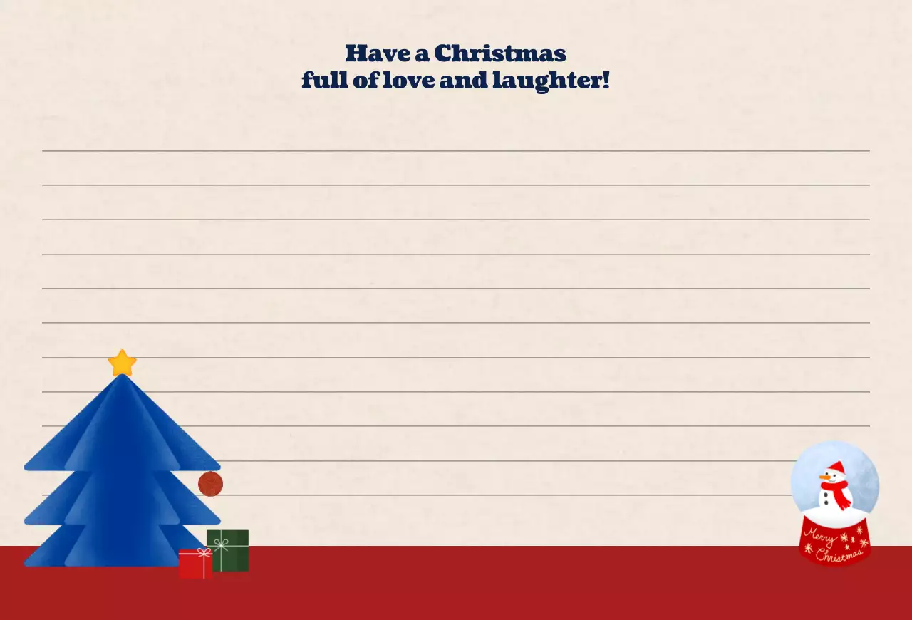 파랑 심플 크리스마스 카드