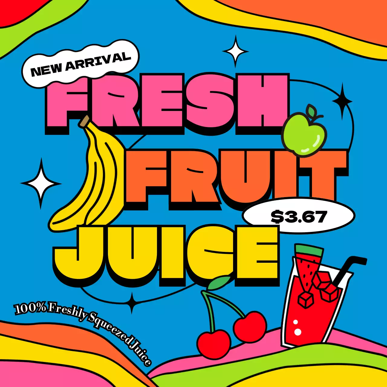 Blue Pop Juice Promotion Social Media Post