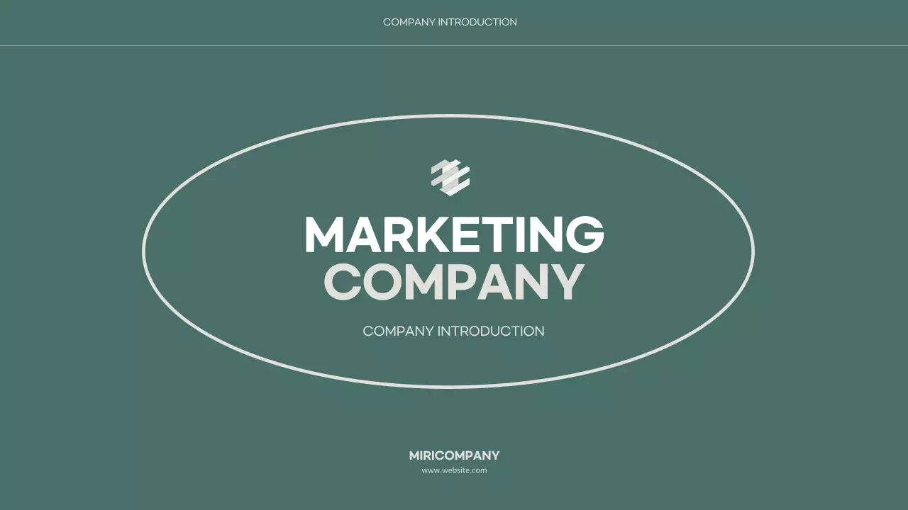 A simple green and beige company profile