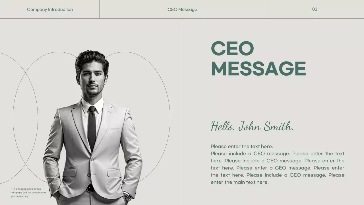 A simple green and beige company profile