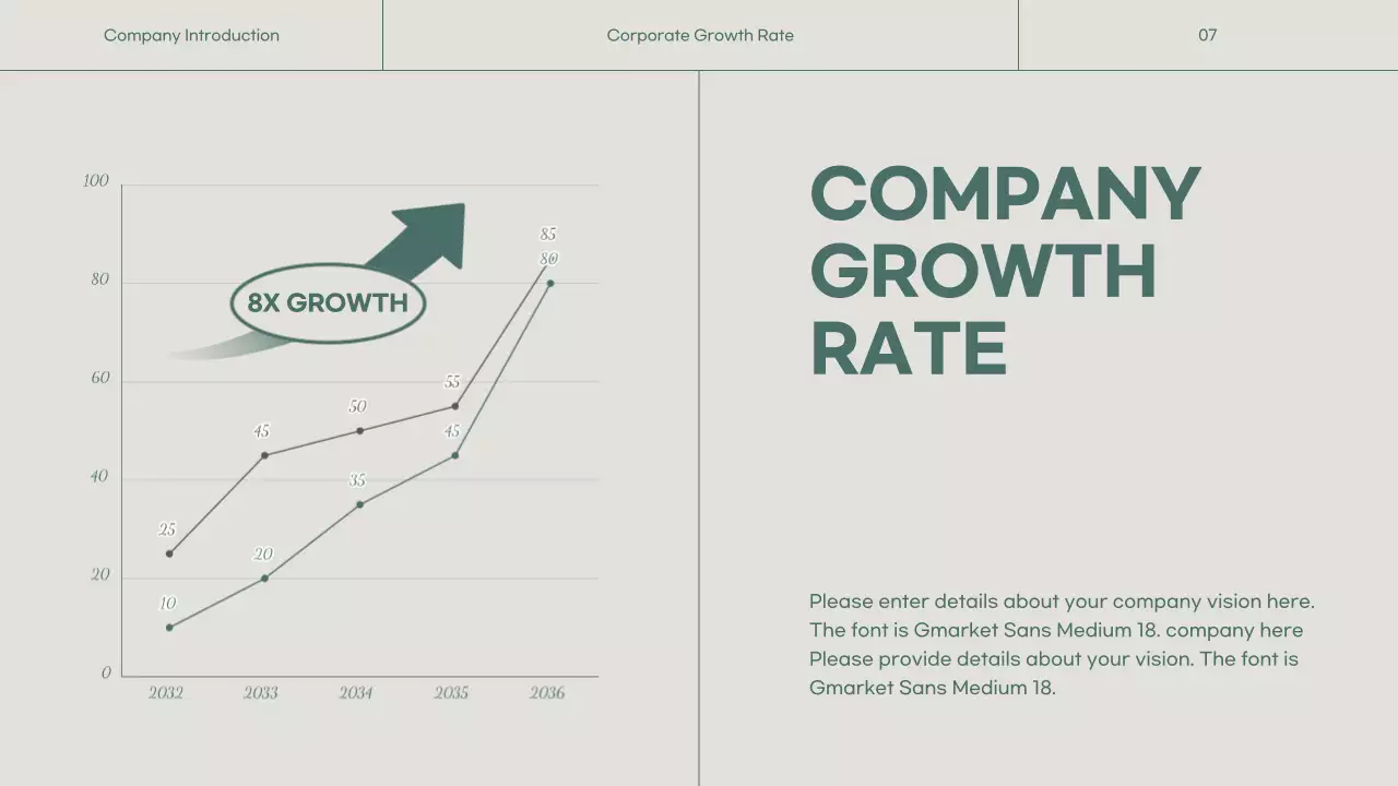 A simple green and beige company profile