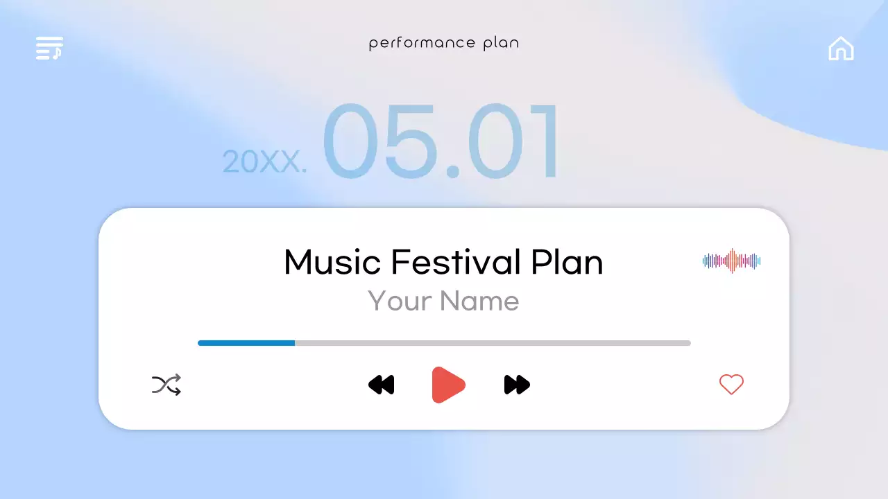Blue Modern Music Planner Presentation