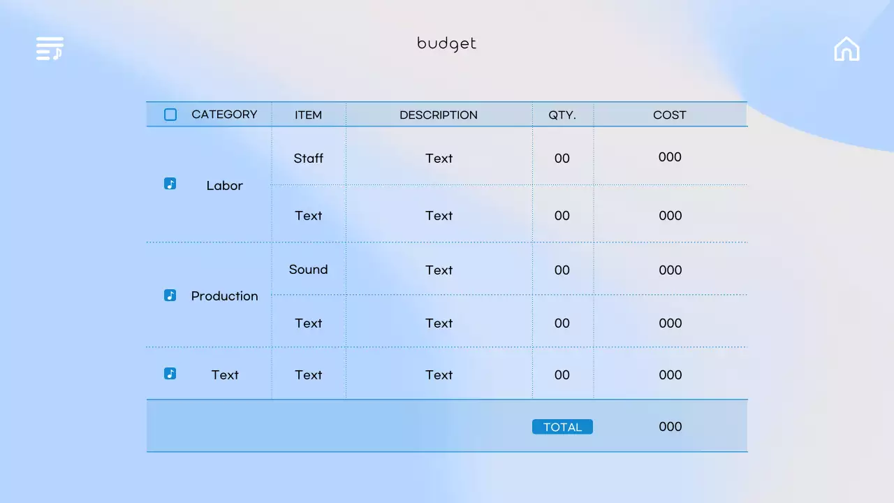 Blue Modern Music Planner Presentation