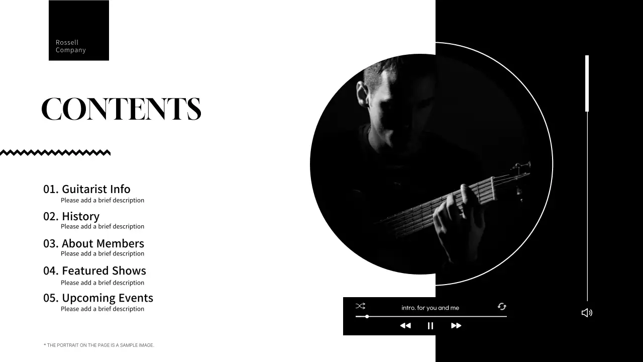 Black Modern Music Portfolio Presentation