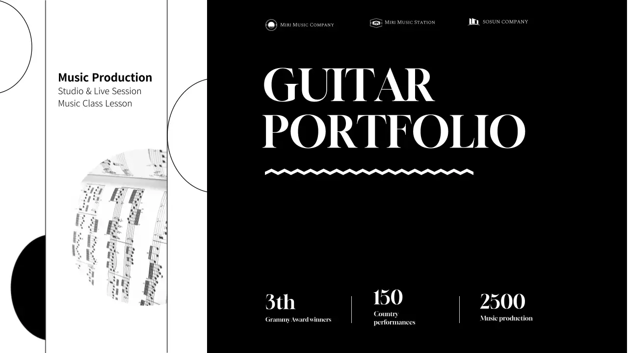 Black Modern Music Portfolio Presentation