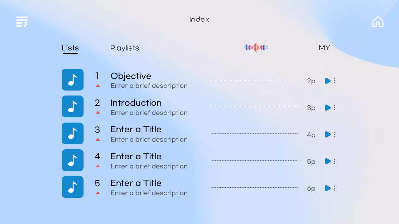 Blue Modern Music Planner Presentation