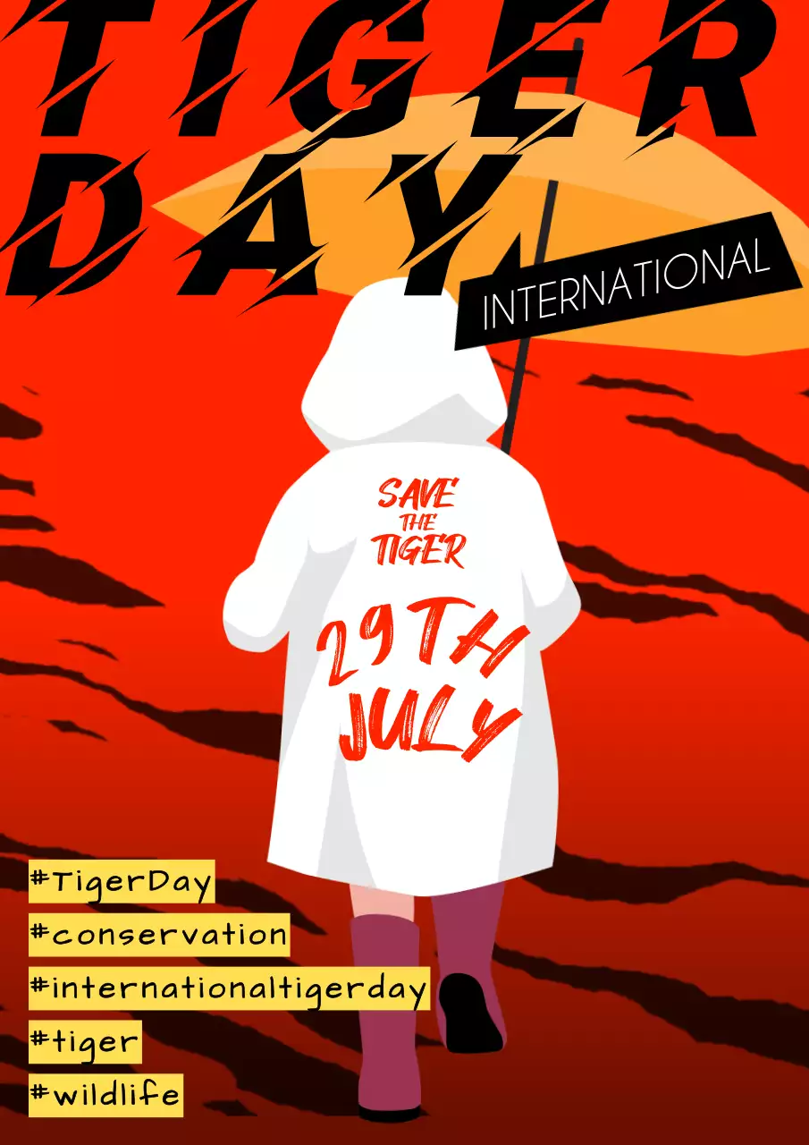 Orange Retro Conservation Announcement Poster