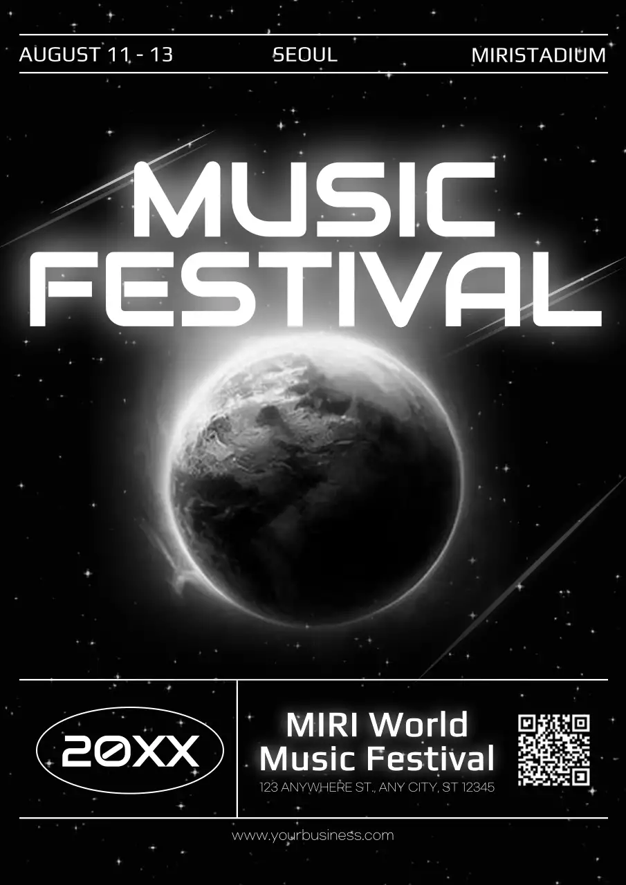 블랙 퓨처리스틱 뮤직 이벤트 포스터