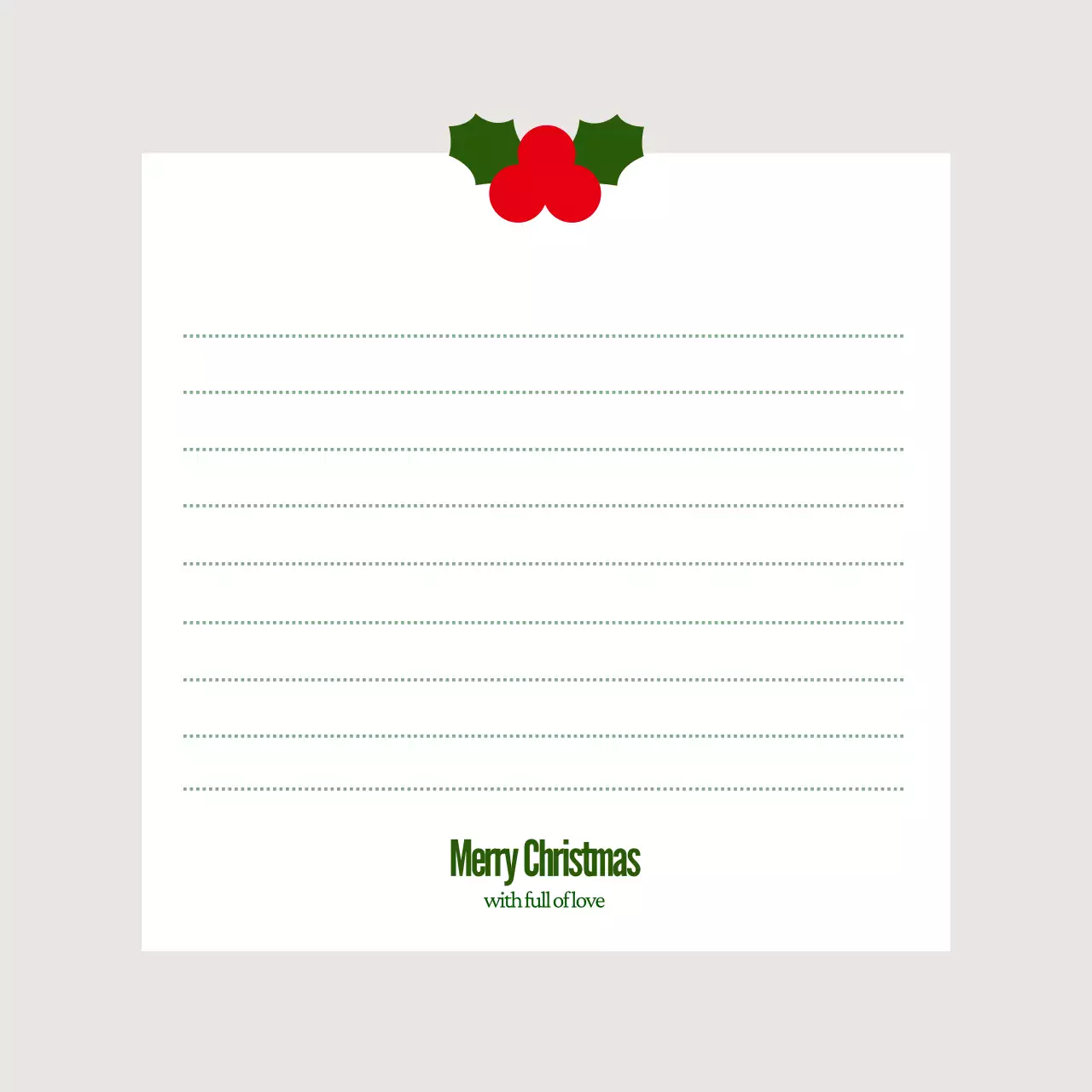 초록 심플 크리스마스 카드