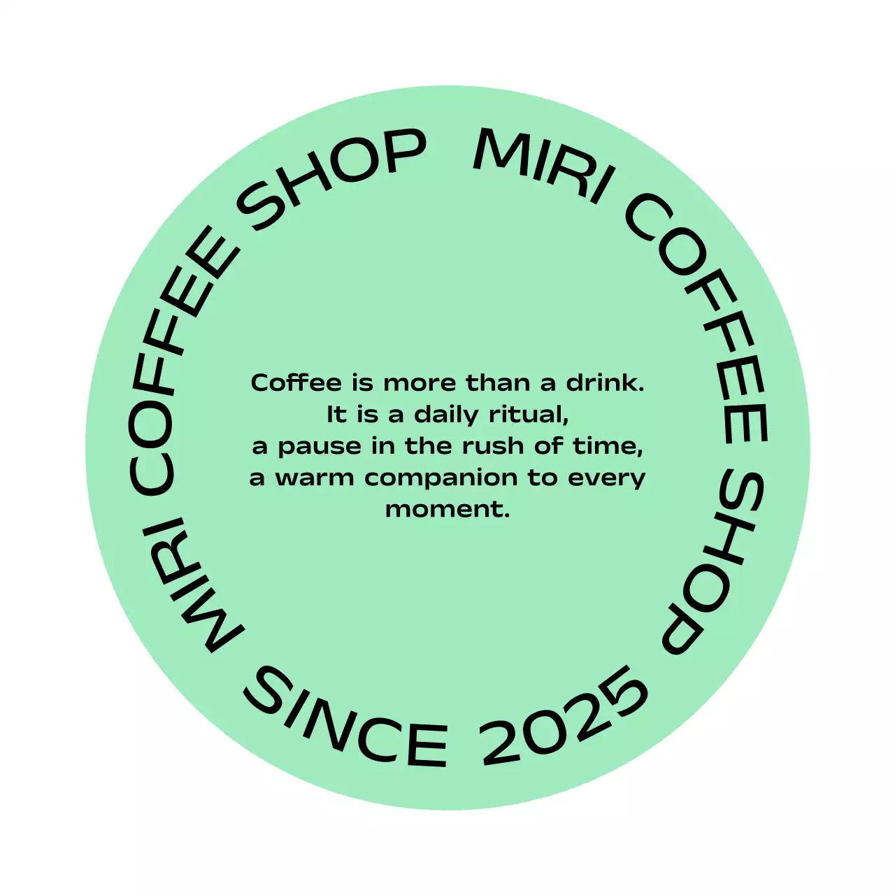 ミント シンプル コーヒー シール テキスト