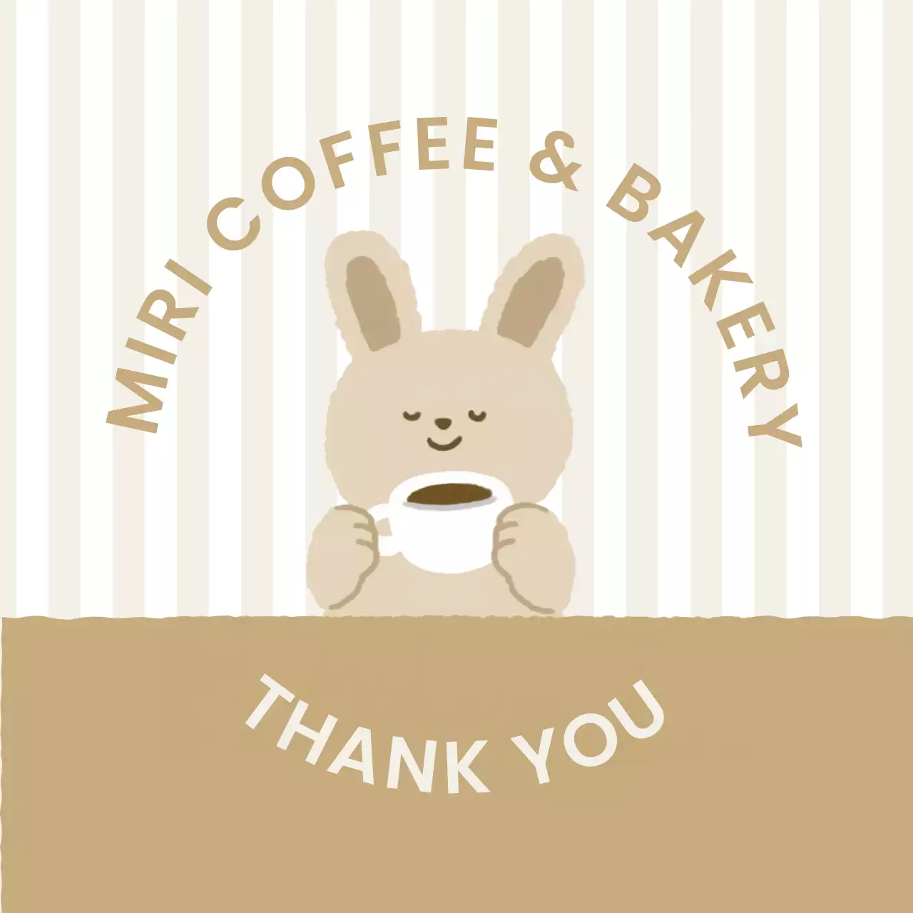 ベージュ かわいい カフェ ロゴ キャラクター