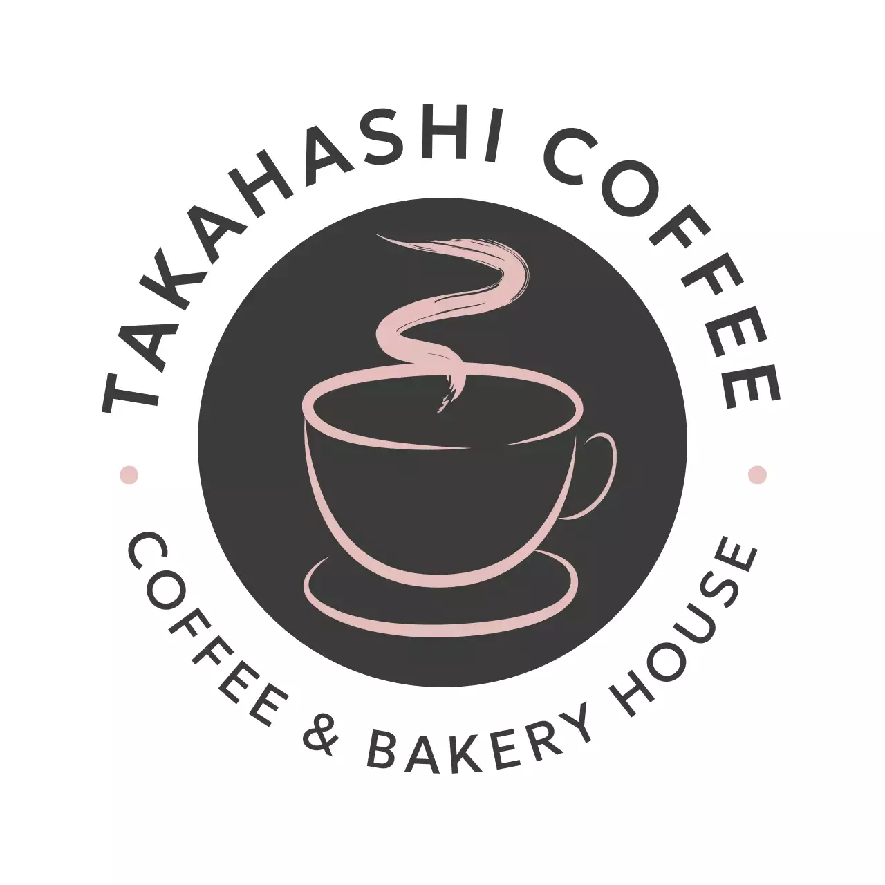 黒 シンプル カフェ ロゴ イラストテキスト