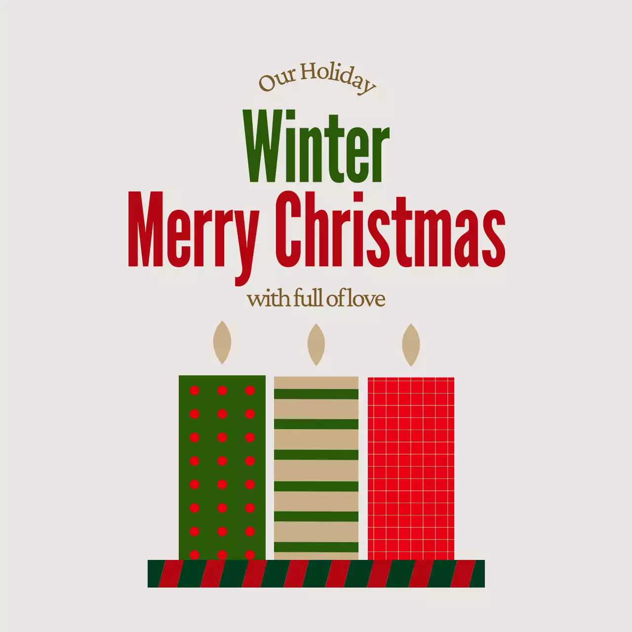 초록 심플 크리스마스 카드