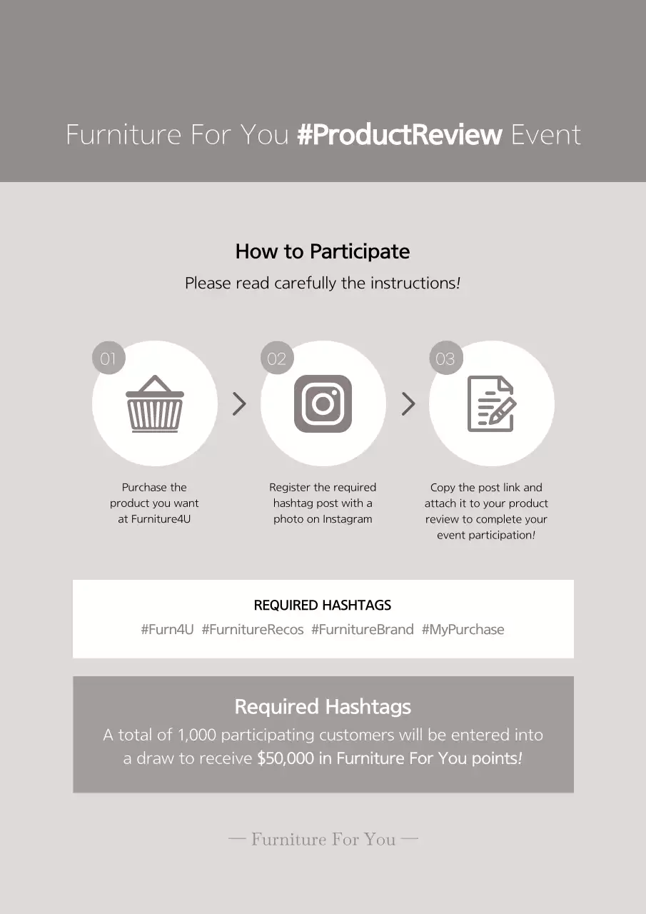 Grey Minimal Furniture Promotion Poster