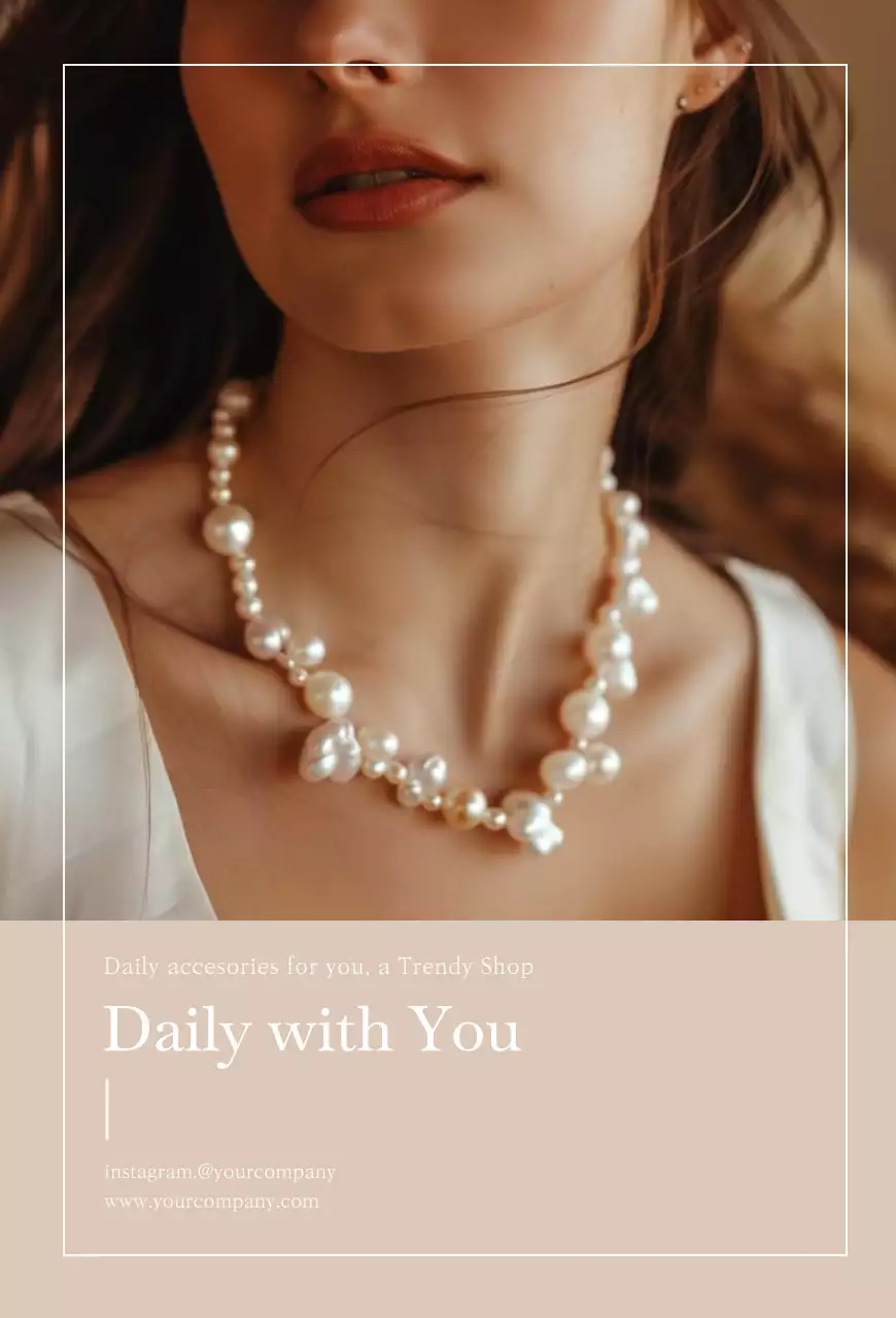 Beige Elegant Jewelry Form Poster