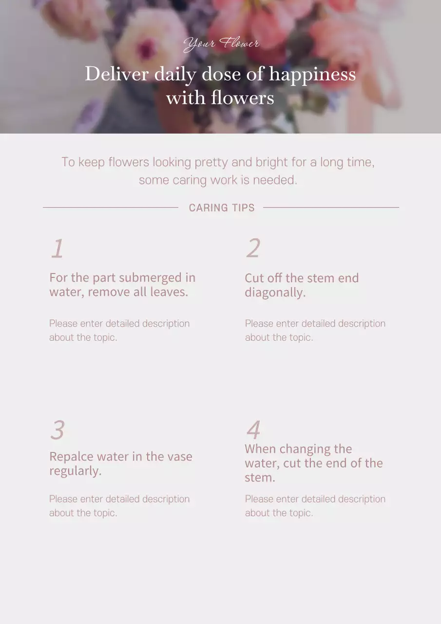 Beige Elegant Flower Guide Poster