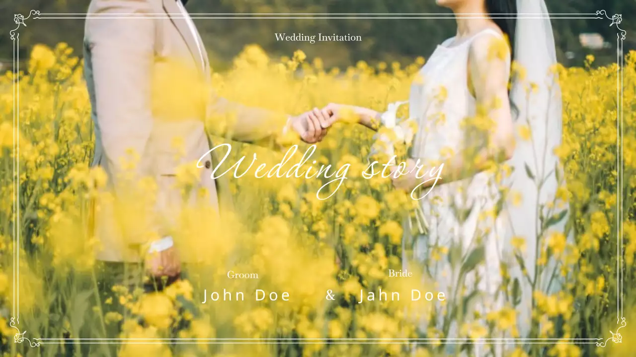 Yellow Elegant Wedding Invitation YouTube Thumbnail