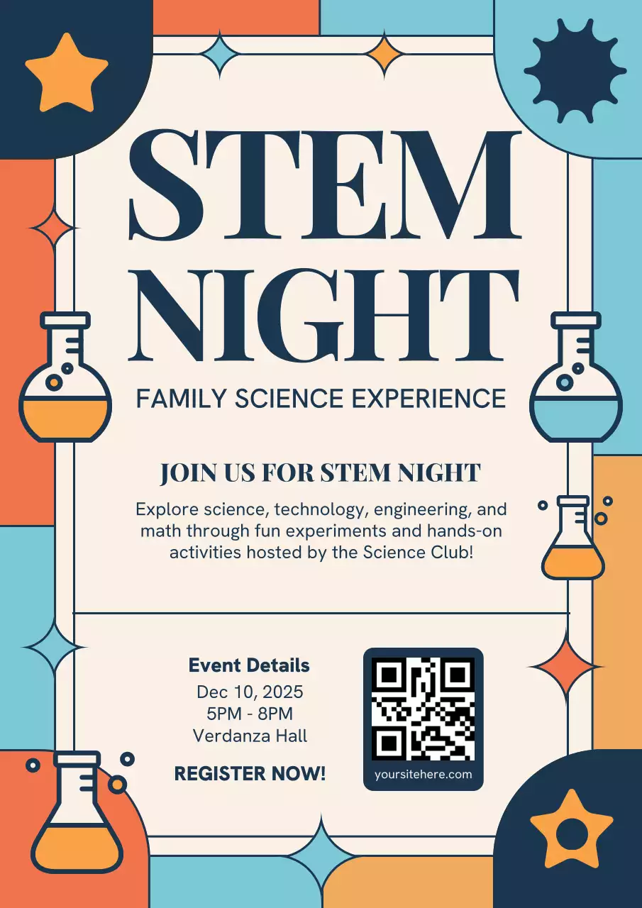 Orange Retro Science Event Poster