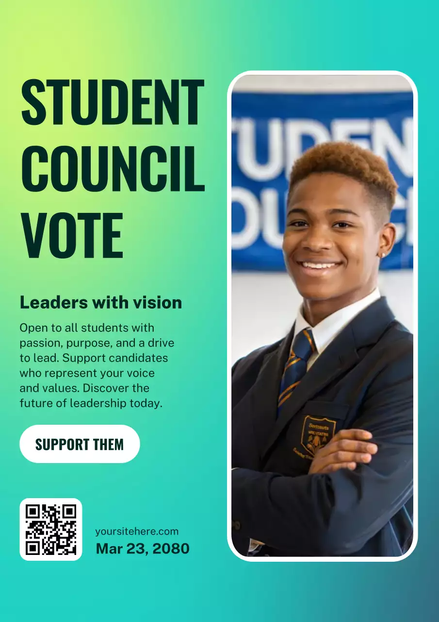 Blue Modern Student Election Announcement Poster