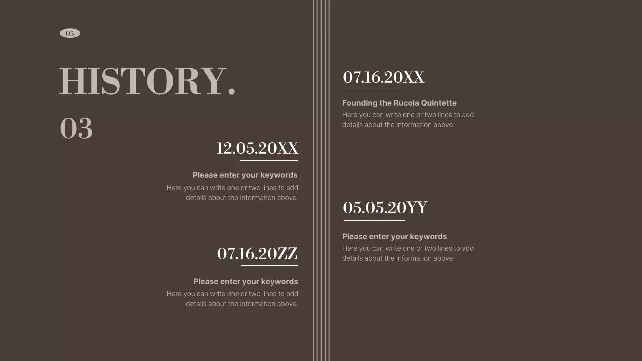 A portfolio of performing arts organizations in brown, muted tones