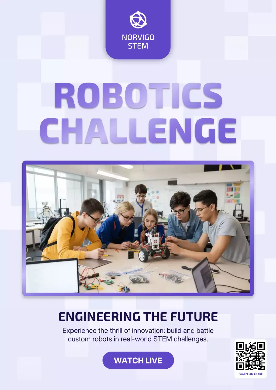Purple Modern Robotics Event Poster