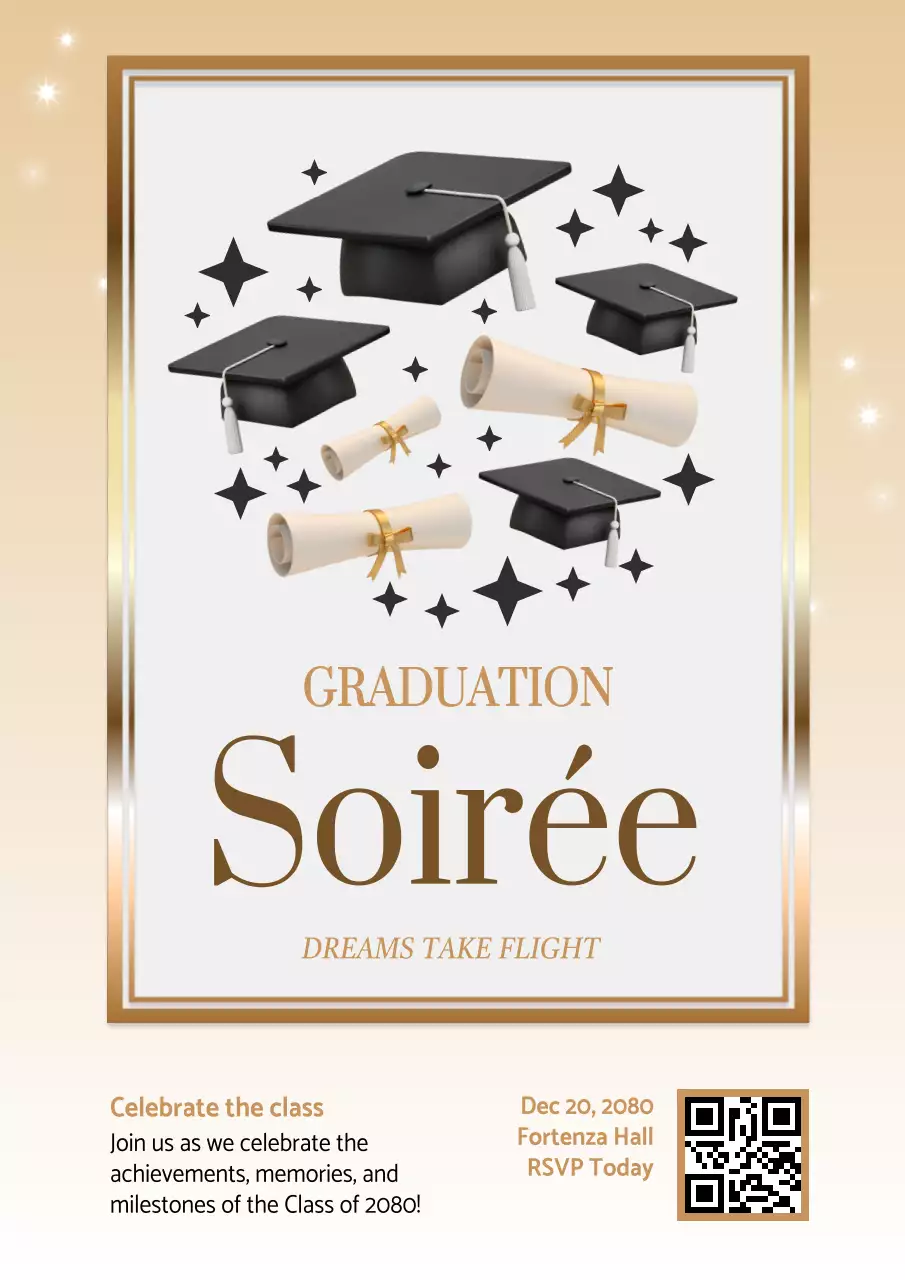 Beige Graduation Gala Web Poster