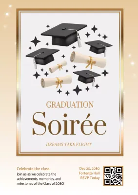 Beige Graduation Gala Web Poster